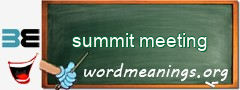 WordMeaning blackboard for summit meeting